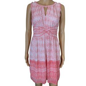 Max Studio Sundress Dress Size XS Red White Knee Length Sleeveless Lined